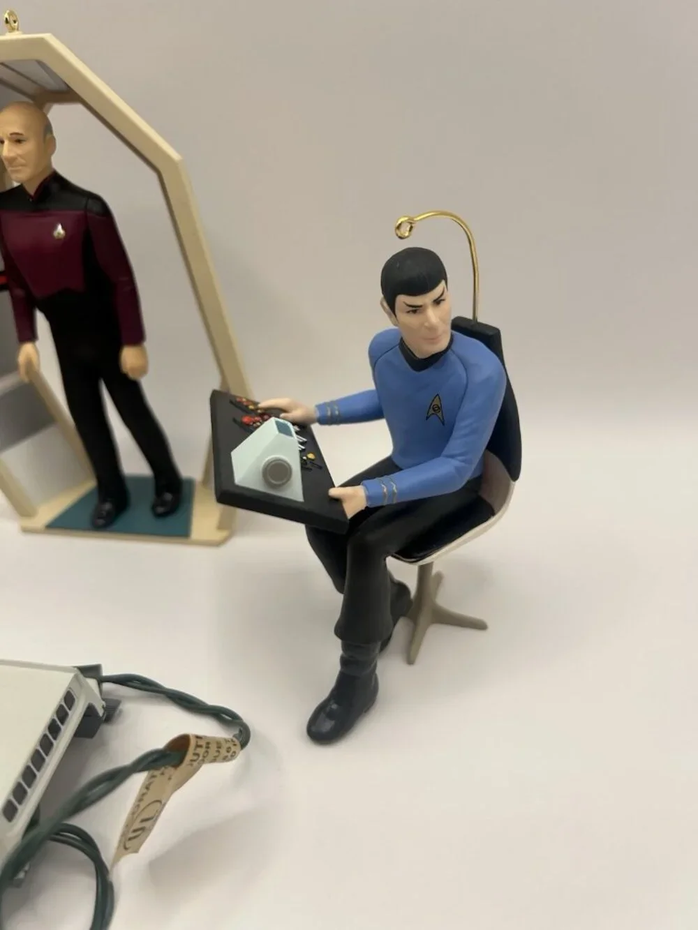 Star Trek Ornaments Hallmark Keepsake 92-96 Mr Spock Riker Picard Ship Lot Of 4